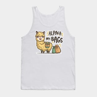 Cute Cartoon Alpaca with Bags - "Alpaca My Bags" Tank Top